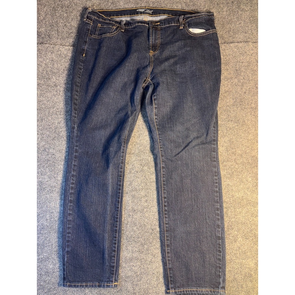 Old Navy Jeans Womens 18S Blue Denim Stretch Straight Leg Streetwear Dark Wash